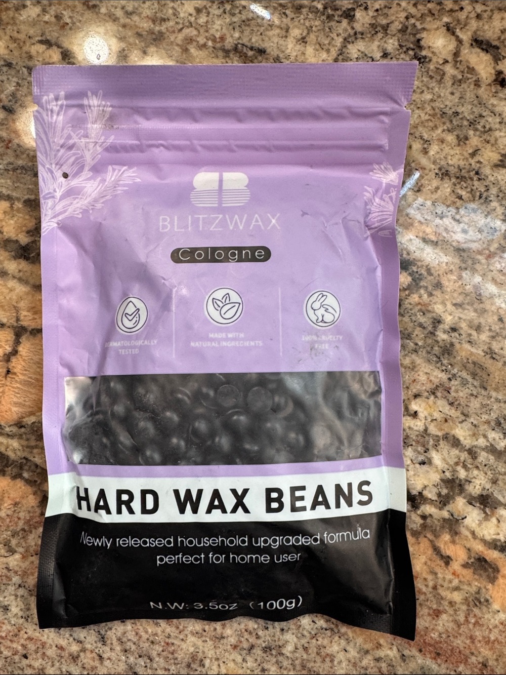 NWT Blitzwax Cologne Hard Wax Beans - Lavender Purple Packaging